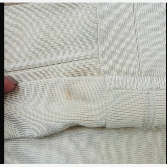 Hervé Léger Cream Bandage Dress Bodycon Sleeveless Mini M - Picture 12 of 12